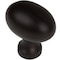 Gliderite Hardware 1-1/8 in. Matte Black Oval Cabinet Knob, 10PK 5417-MB-10 - alternate 1